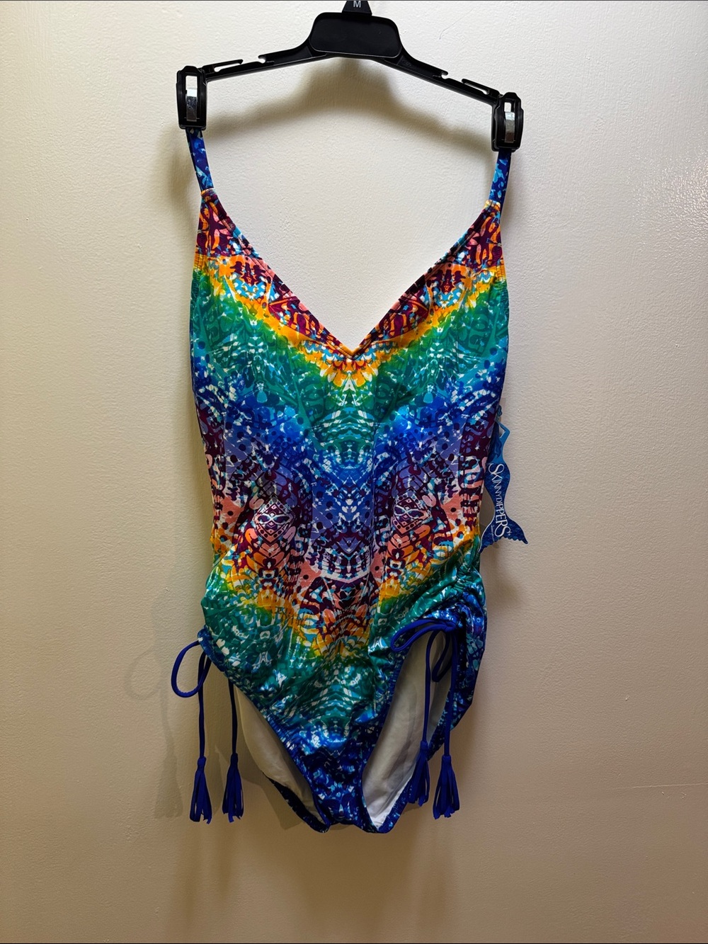 Skinny dippers Multicolor V-Neck One-Piece Swimsuit with Side Ties